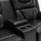 Causeuse inclinable manuelle Roomfitters avec rangement escamotable, deux porte-gobelets et design confortable