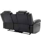 Causeuse inclinable manuelle Roomfitters avec rangement escamotable, deux porte-gobelets et design confortable
