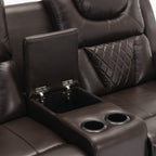 Causeuse inclinable manuelle Roomfitters avec rangement escamotable, deux porte-gobelets et design confortable