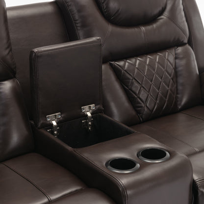 Causeuse inclinable manuelle Roomfitters avec rangement escamotable, deux porte-gobelets et design confortable