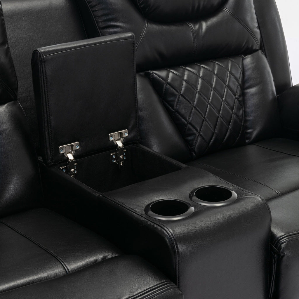 Causeuse inclinable manuelle Roomfitters avec rangement escamotable, deux porte-gobelets et design confortable