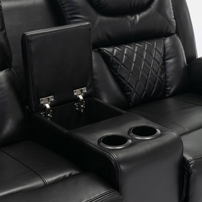 Causeuse inclinable manuelle Roomfitters avec rangement escamotable, deux porte-gobelets et design confortable