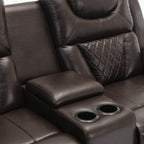 Causeuse inclinable manuelle Roomfitters avec rangement escamotable, deux porte-gobelets et design confortable