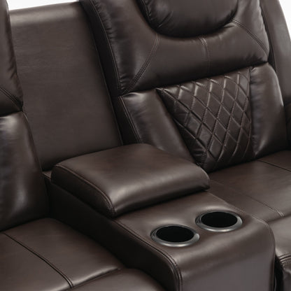 Causeuse inclinable manuelle Roomfitters avec rangement escamotable, deux porte-gobelets et design confortable