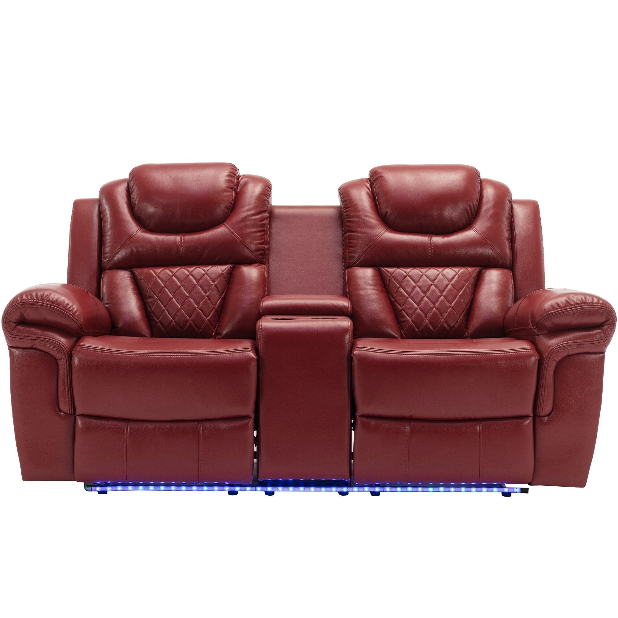 Causeuse inclinable manuelle Roomfitters avec rangement escamotable, deux porte-gobelets et design confortable
