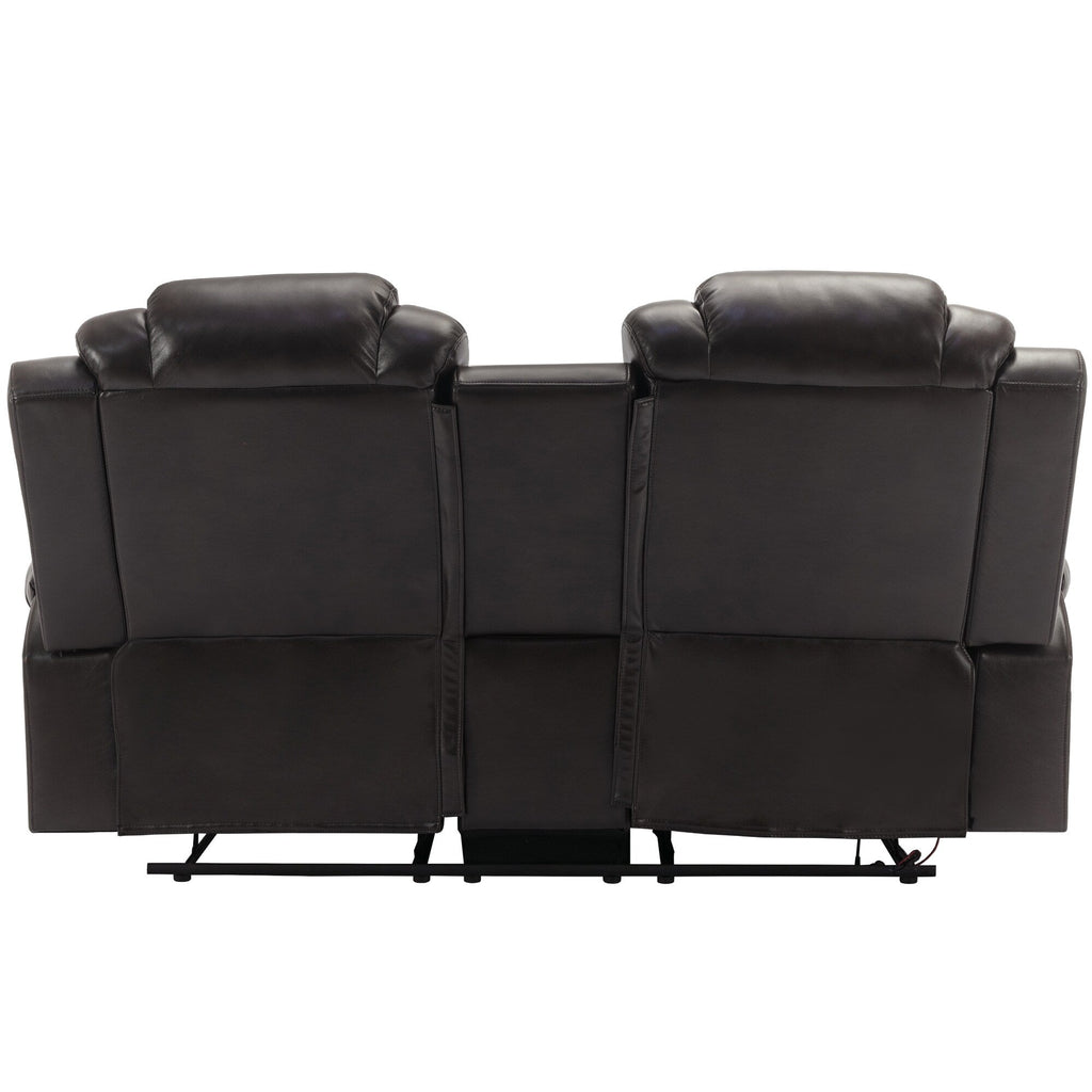 Causeuse inclinable manuelle Roomfitters avec rangement escamotable, deux porte-gobelets et design confortable