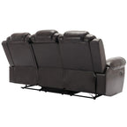 Fauteuil inclinable à bascule manuel Roomfitters avec console centrale, idéal pour le cinéma maison dans le salon