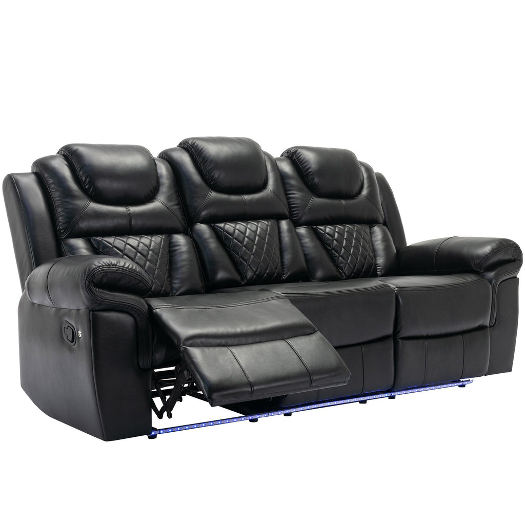 Fauteuil inclinable à bascule manuel Roomfitters avec console centrale, idéal pour le cinéma maison dans le salon