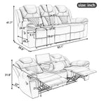 Fauteuil inclinable à bascule manuel Roomfitters avec console centrale, idéal pour le cinéma maison dans le salon