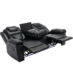 Fauteuil inclinable à bascule manuel Roomfitters avec console centrale, idéal pour le cinéma maison dans le salon