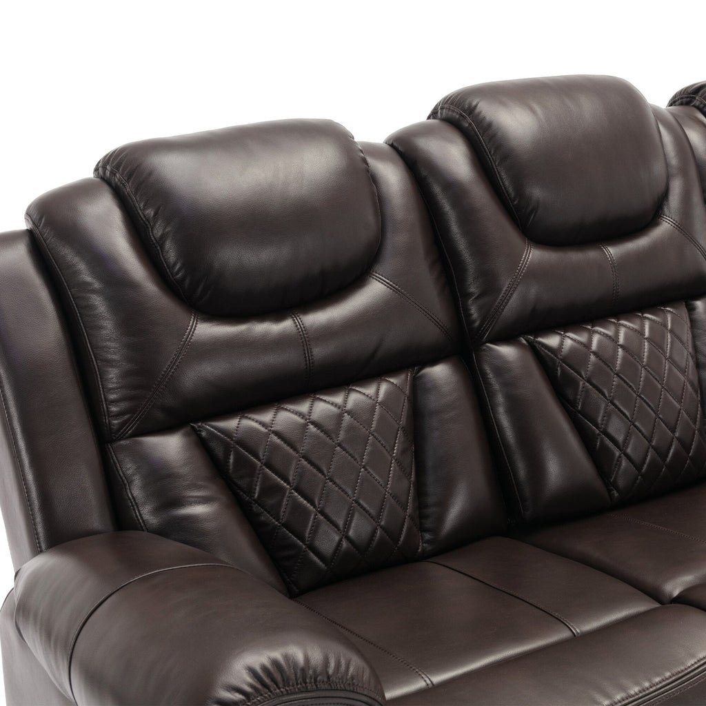 Fauteuil inclinable à bascule manuel Roomfitters avec console centrale, idéal pour le cinéma maison dans le salon