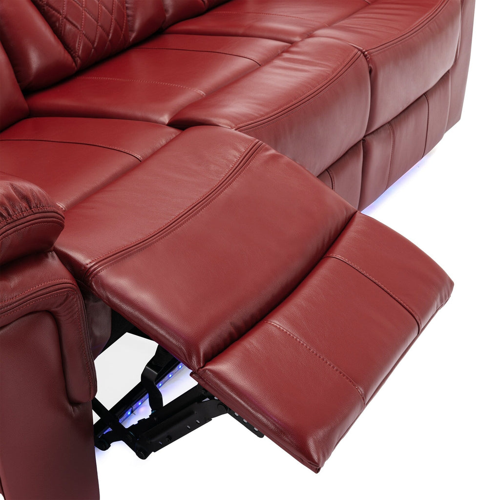 Fauteuil inclinable à bascule manuel Roomfitters avec console centrale, idéal pour le cinéma maison dans le salon