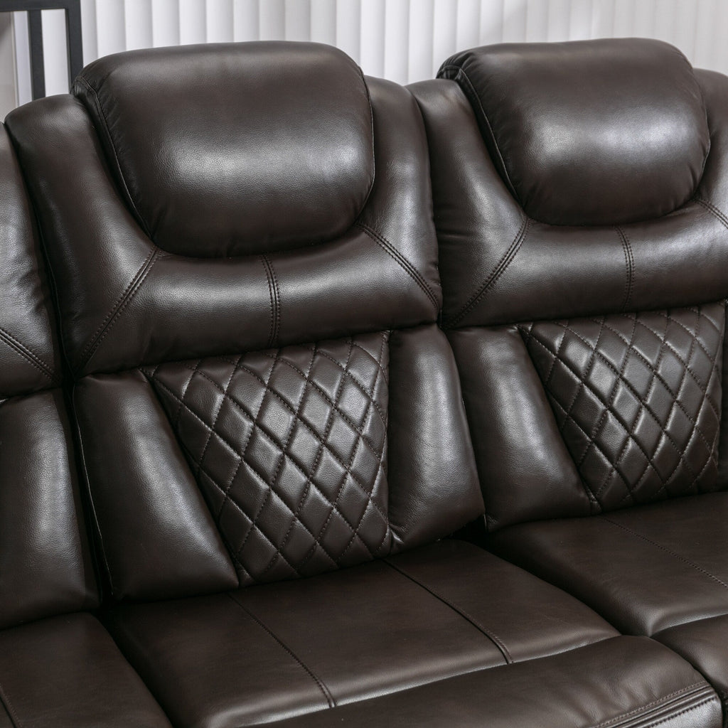 Fauteuil inclinable à bascule manuel Roomfitters avec console centrale, idéal pour le cinéma maison dans le salon