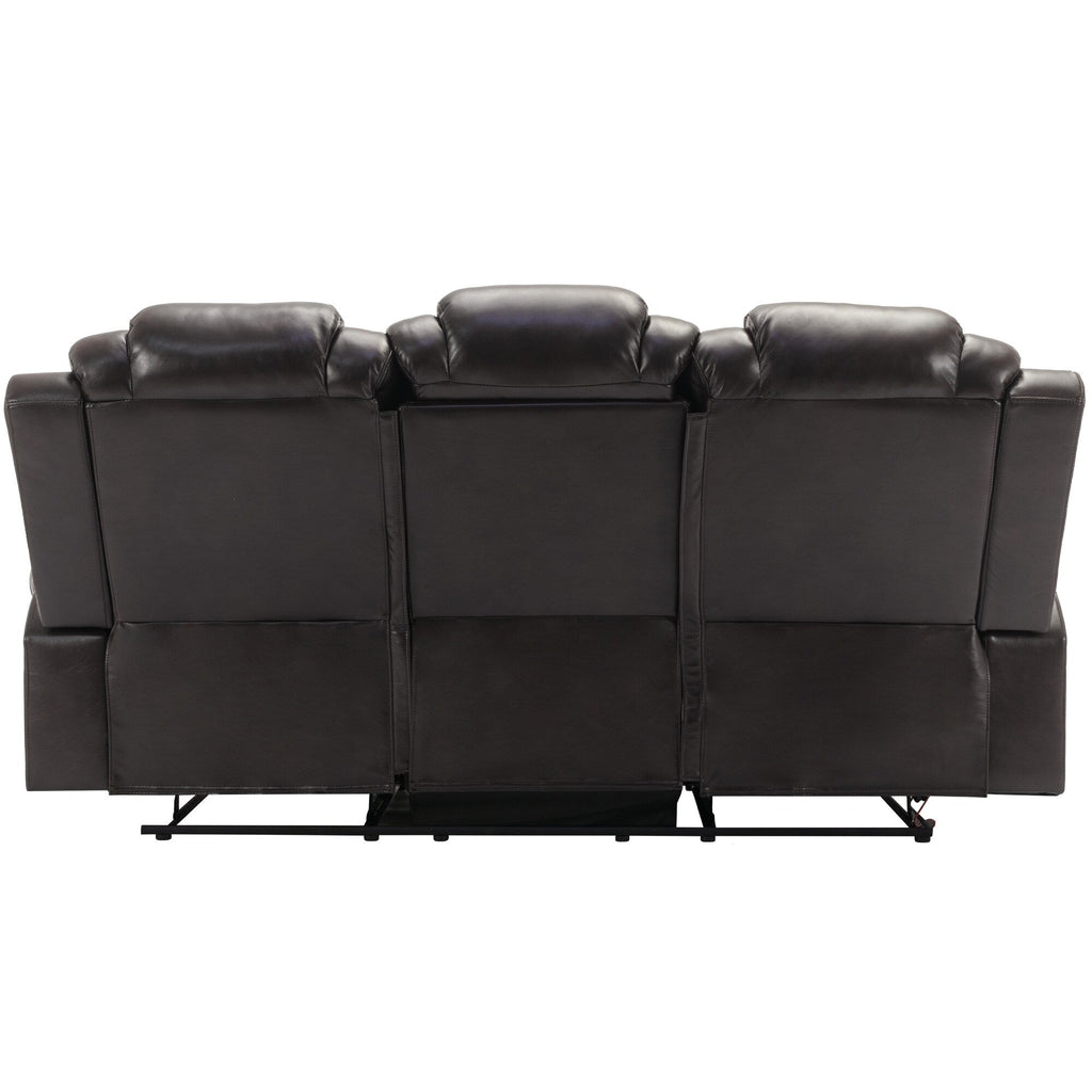 Fauteuil inclinable à bascule manuel Roomfitters avec console centrale, idéal pour le cinéma maison dans le salon