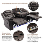Fauteuil inclinable à bascule manuel Roomfitters avec console centrale, idéal pour le cinéma maison dans le salon