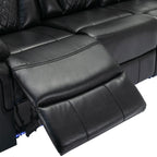 Fauteuil inclinable à bascule manuel Roomfitters avec console centrale, idéal pour le cinéma maison dans le salon