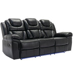 Fauteuil inclinable à bascule manuel Roomfitters avec console centrale, idéal pour le cinéma maison dans le salon