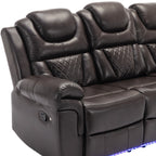 Fauteuil inclinable à bascule manuel Roomfitters avec console centrale, idéal pour le cinéma maison dans le salon