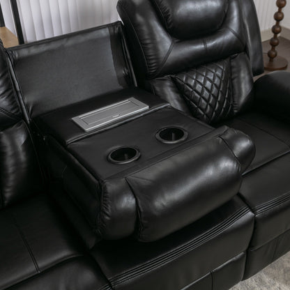 Fauteuil inclinable à bascule manuel Roomfitters avec console centrale, idéal pour le cinéma maison dans le salon