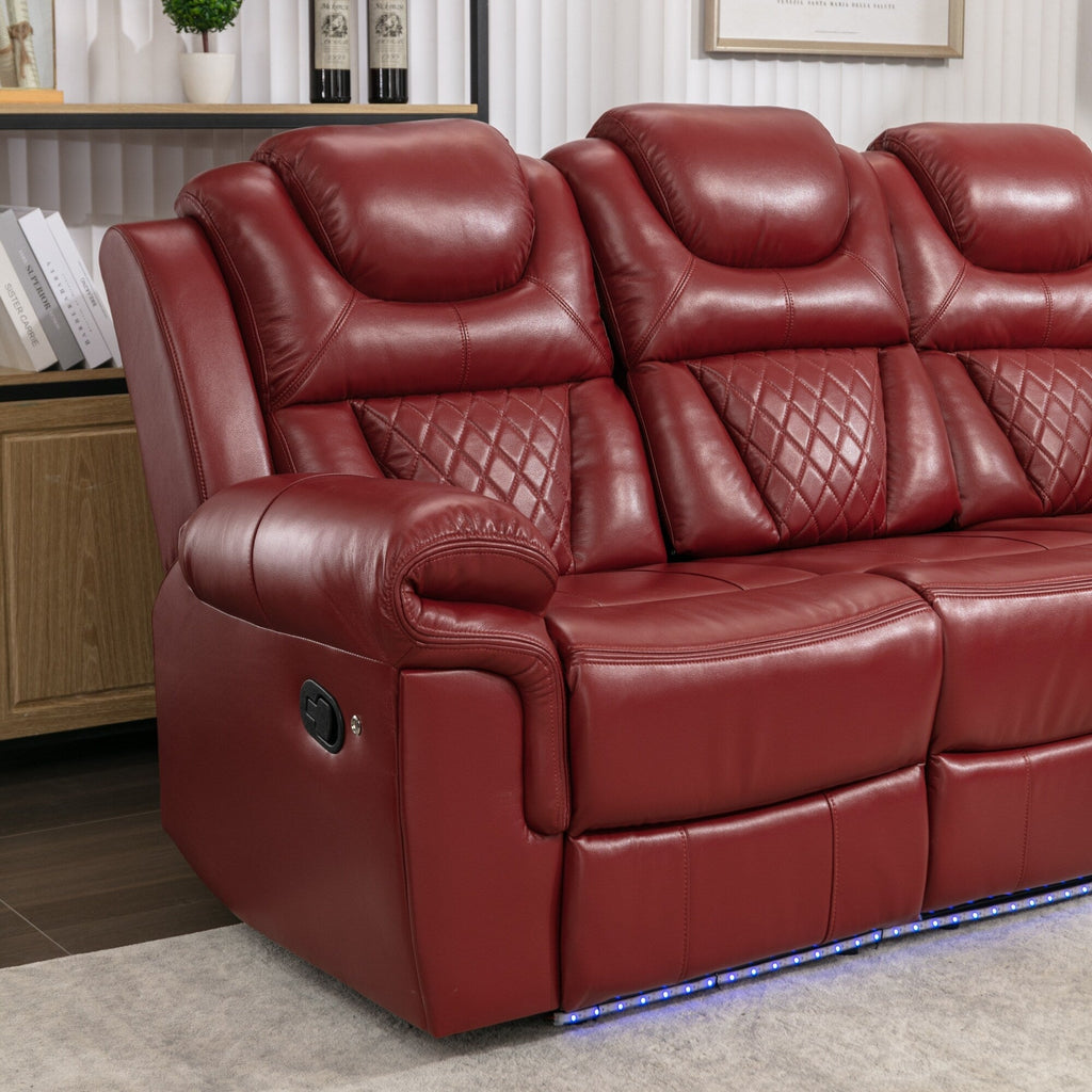Fauteuil inclinable à bascule manuel Roomfitters avec console centrale, idéal pour le cinéma maison dans le salon