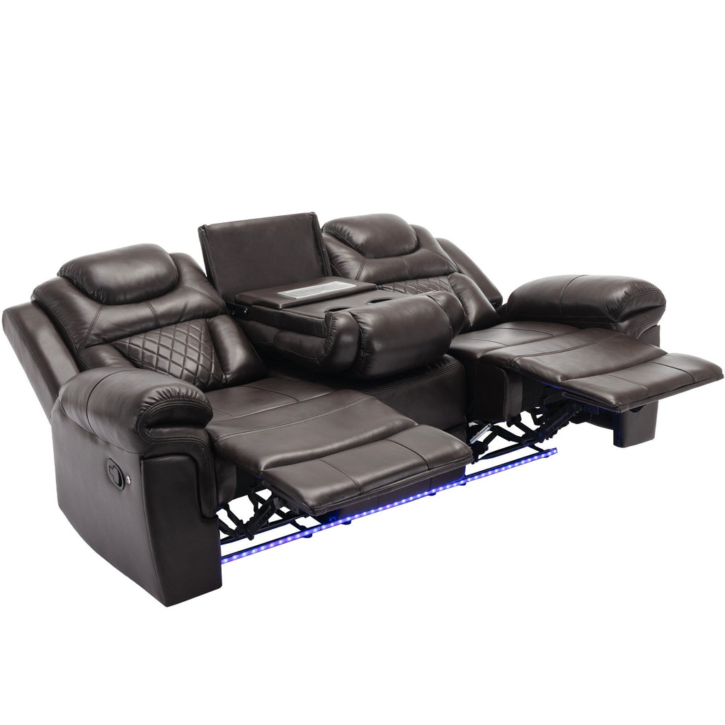 Fauteuil inclinable à bascule manuel Roomfitters avec console centrale, idéal pour le cinéma maison dans le salon