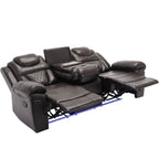 Fauteuil inclinable à bascule manuel Roomfitters avec console centrale, idéal pour le cinéma maison dans le salon