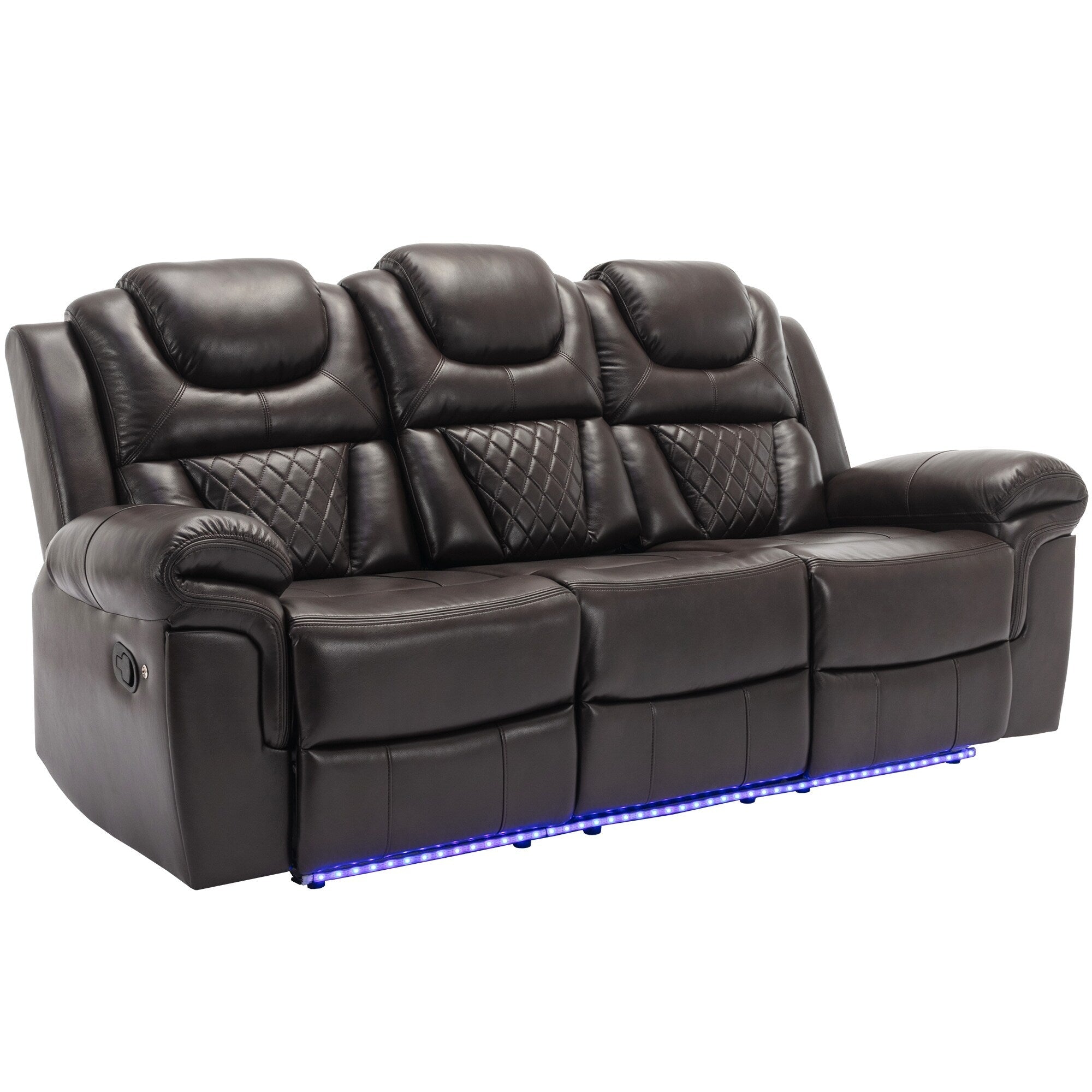 Fauteuil inclinable à bascule manuel Roomfitters avec console centrale, idéal pour le cinéma maison dans le salon