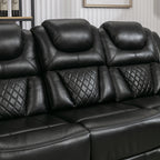 Fauteuil inclinable à bascule manuel Roomfitters avec console centrale, idéal pour le cinéma maison dans le salon