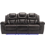 Fauteuil inclinable à bascule manuel Roomfitters avec console centrale, idéal pour le cinéma maison dans le salon