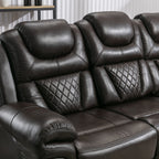 Fauteuil inclinable à bascule manuel Roomfitters avec console centrale, idéal pour le cinéma maison dans le salon