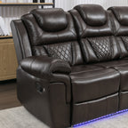 Fauteuil inclinable à bascule manuel Roomfitters avec console centrale, idéal pour le cinéma maison dans le salon