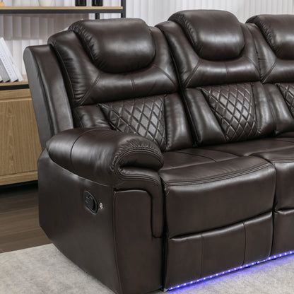 Fauteuil inclinable à bascule manuel Roomfitters avec console centrale, idéal pour le cinéma maison dans le salon