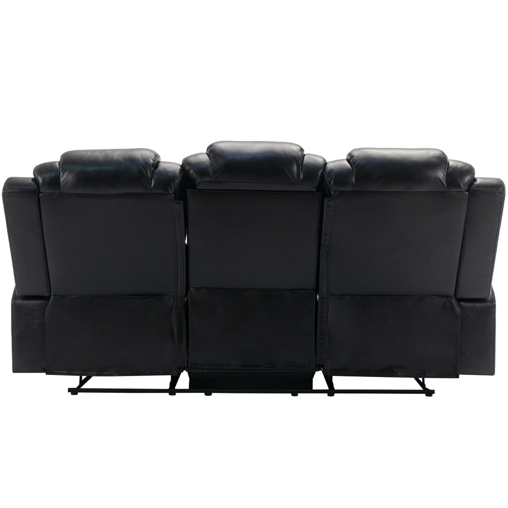 Fauteuil inclinable à bascule manuel Roomfitters avec console centrale, idéal pour le cinéma maison dans le salon