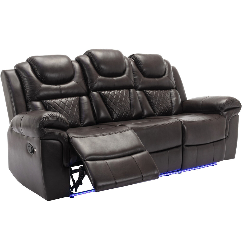 Fauteuil inclinable à bascule manuel Roomfitters avec console centrale, idéal pour le cinéma maison dans le salon