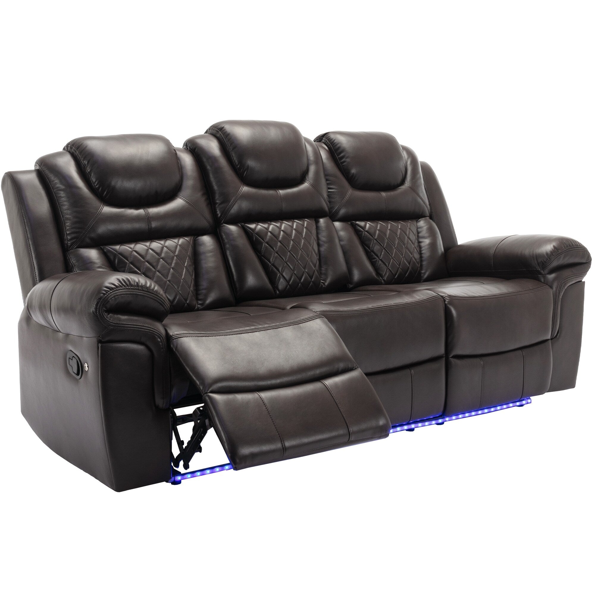 Fauteuil inclinable à bascule manuel Roomfitters avec console centrale, idéal pour le cinéma maison dans le salon