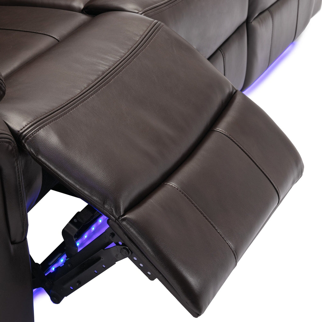 Fauteuil inclinable à bascule manuel Roomfitters avec console centrale, idéal pour le cinéma maison dans le salon