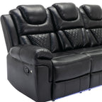 Fauteuil inclinable à bascule manuel Roomfitters avec console centrale, idéal pour le cinéma maison dans le salon