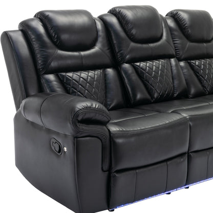 Fauteuil inclinable à bascule manuel Roomfitters avec console centrale, idéal pour le cinéma maison dans le salon
