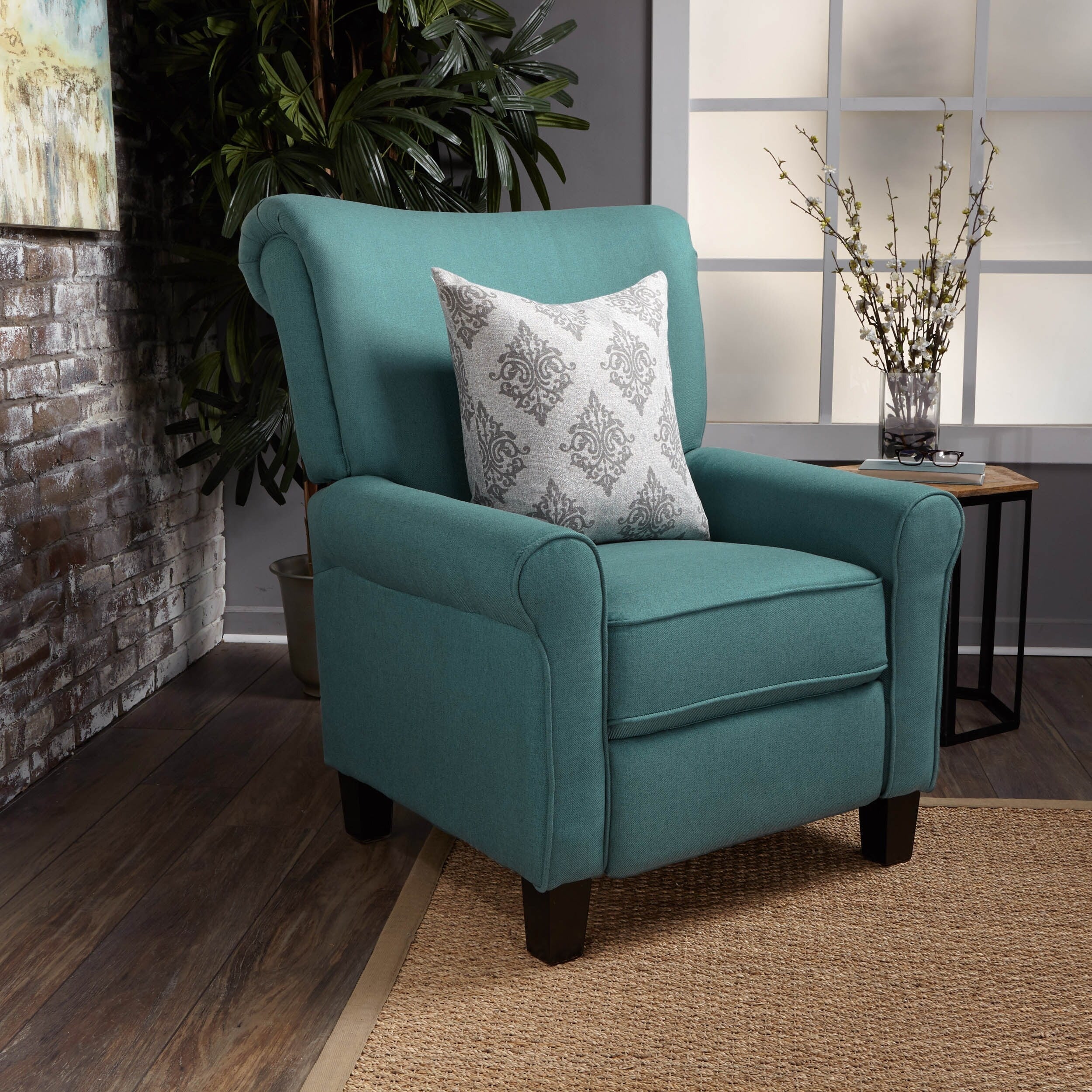 Fauteuil inclinable standard manuel Roomfitters, fauteuil de salon confortable pour salon et chambre, bleu sarcelle