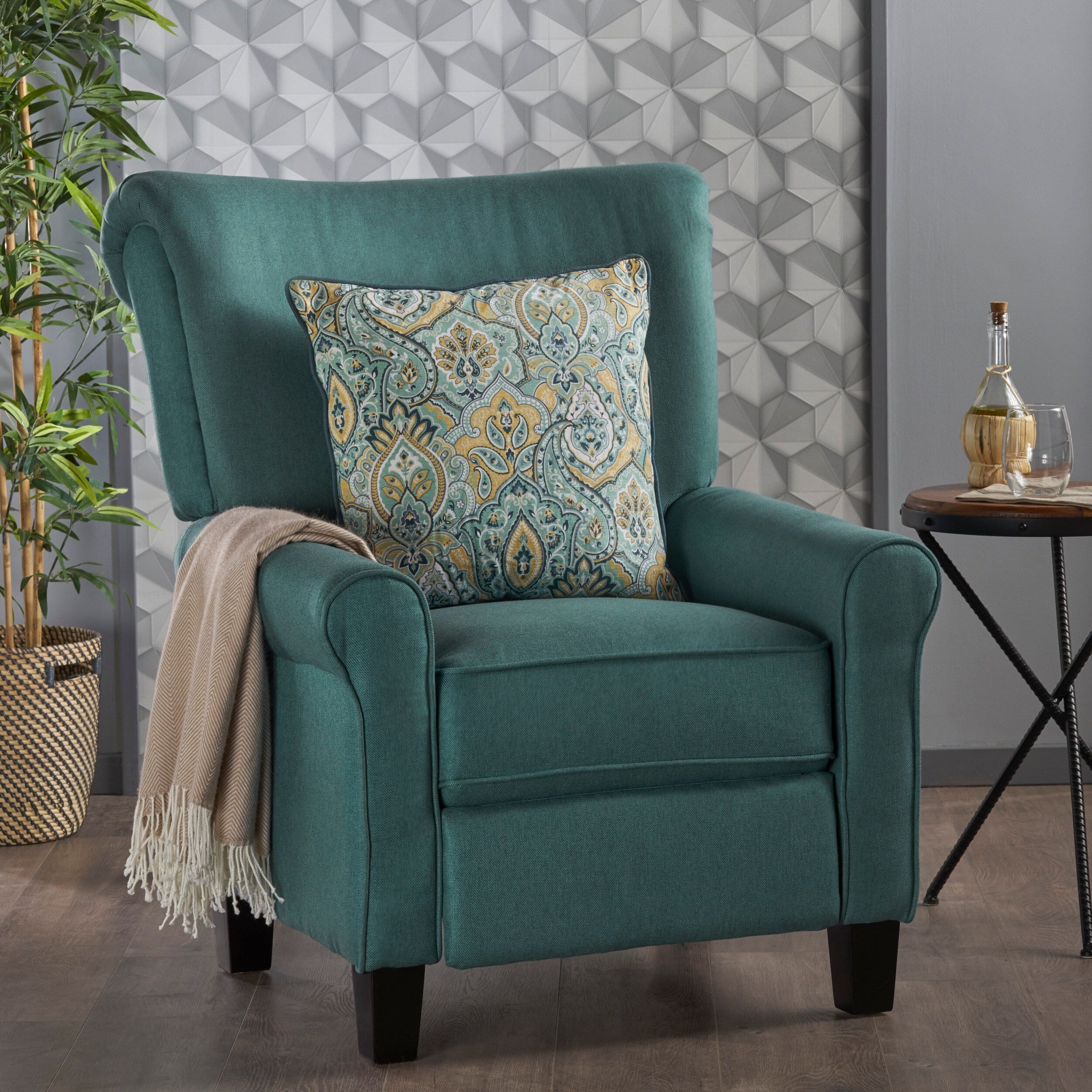 Fauteuil inclinable standard manuel Roomfitters, fauteuil de salon confortable pour salon et chambre, bleu sarcelle