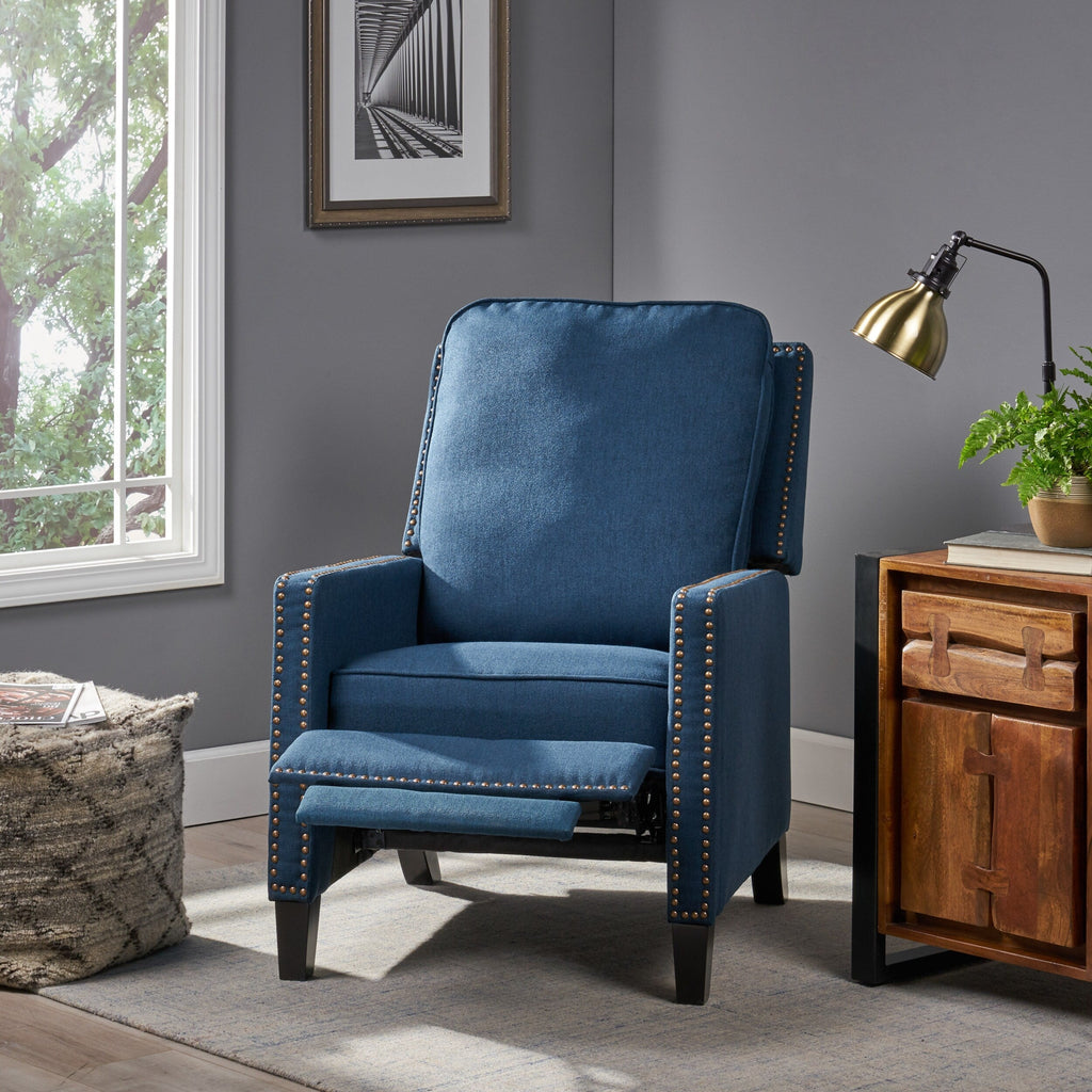Fauteuil inclinable standard Roomfitters, fauteuil inclinable compact pour salon et chambre, bleu marine