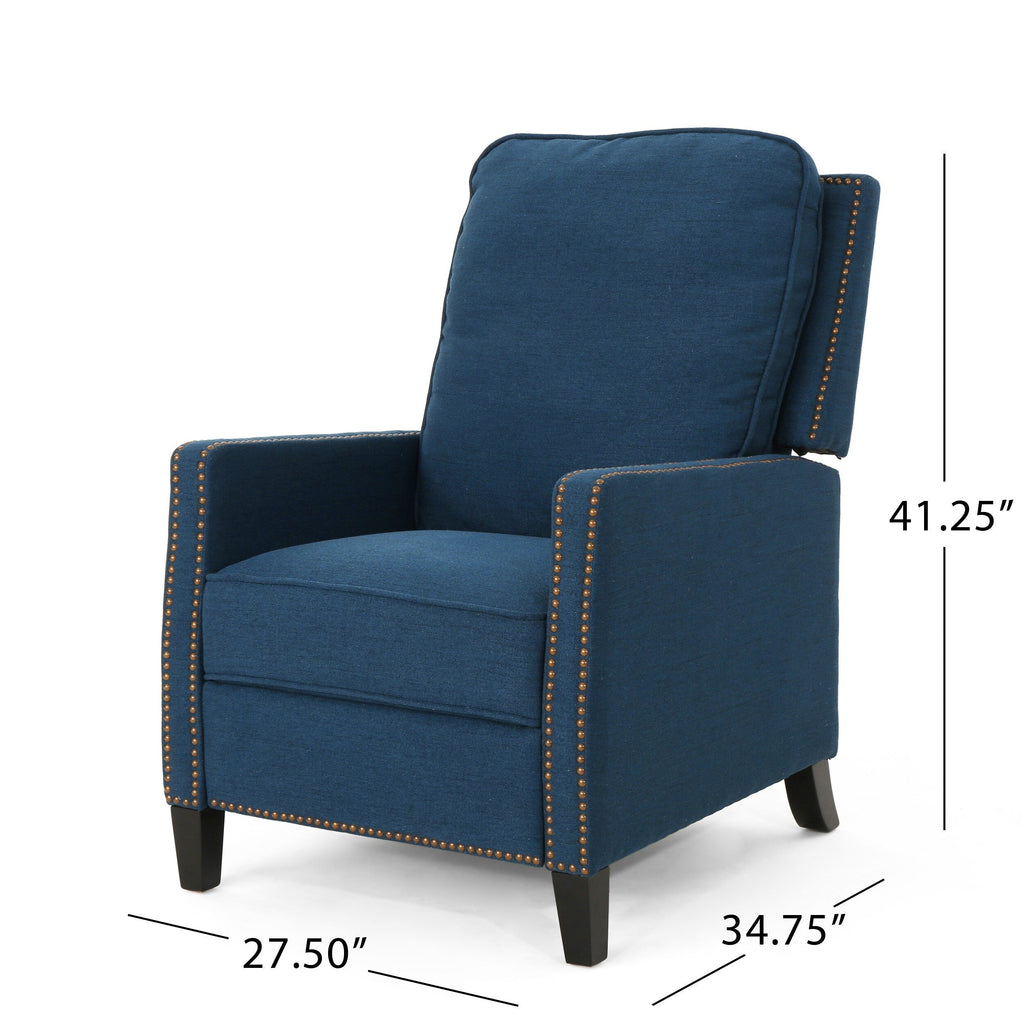 Fauteuil inclinable standard Roomfitters, fauteuil inclinable compact pour salon et chambre, bleu marine
