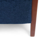 Fauteuil inclinable en tissu moderne du milieu du siècle, avec coutures en bois et dossier relevable, élégant fauteuil inclinable pour le salon.