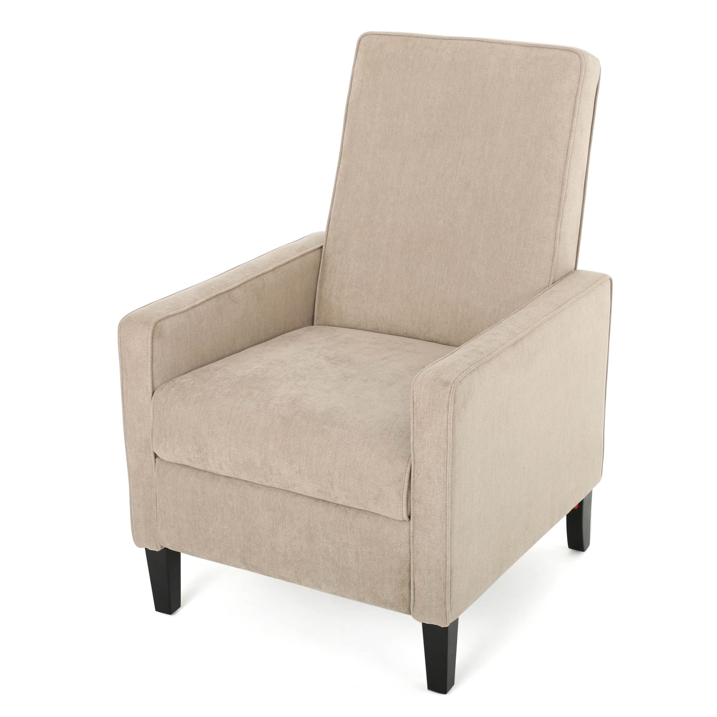 Fauteuil à dossier relevable minimaliste en lin naturel Roomfitters, conçu de manière ergonomique pour la détente et le soutien, naturel