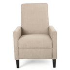 Fauteuil à dossier relevable minimaliste en lin naturel Roomfitters, conçu de manière ergonomique pour la détente et le soutien, naturel
