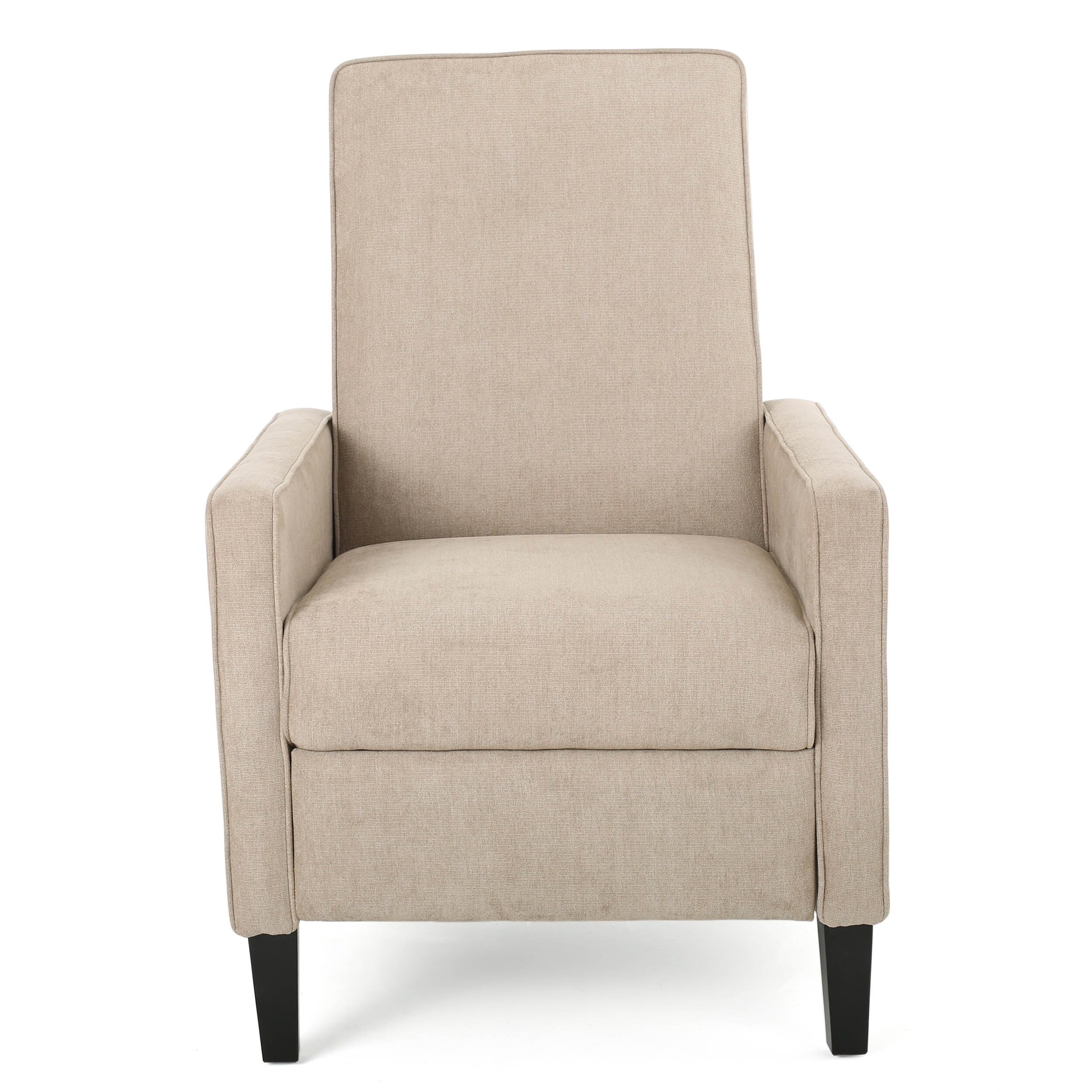 Fauteuil à dossier relevable minimaliste en lin naturel Roomfitters, conçu de manière ergonomique pour la détente et le soutien, naturel