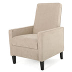 Fauteuil à dossier relevable minimaliste en lin naturel Roomfitters, conçu de manière ergonomique pour la détente et le soutien, naturel