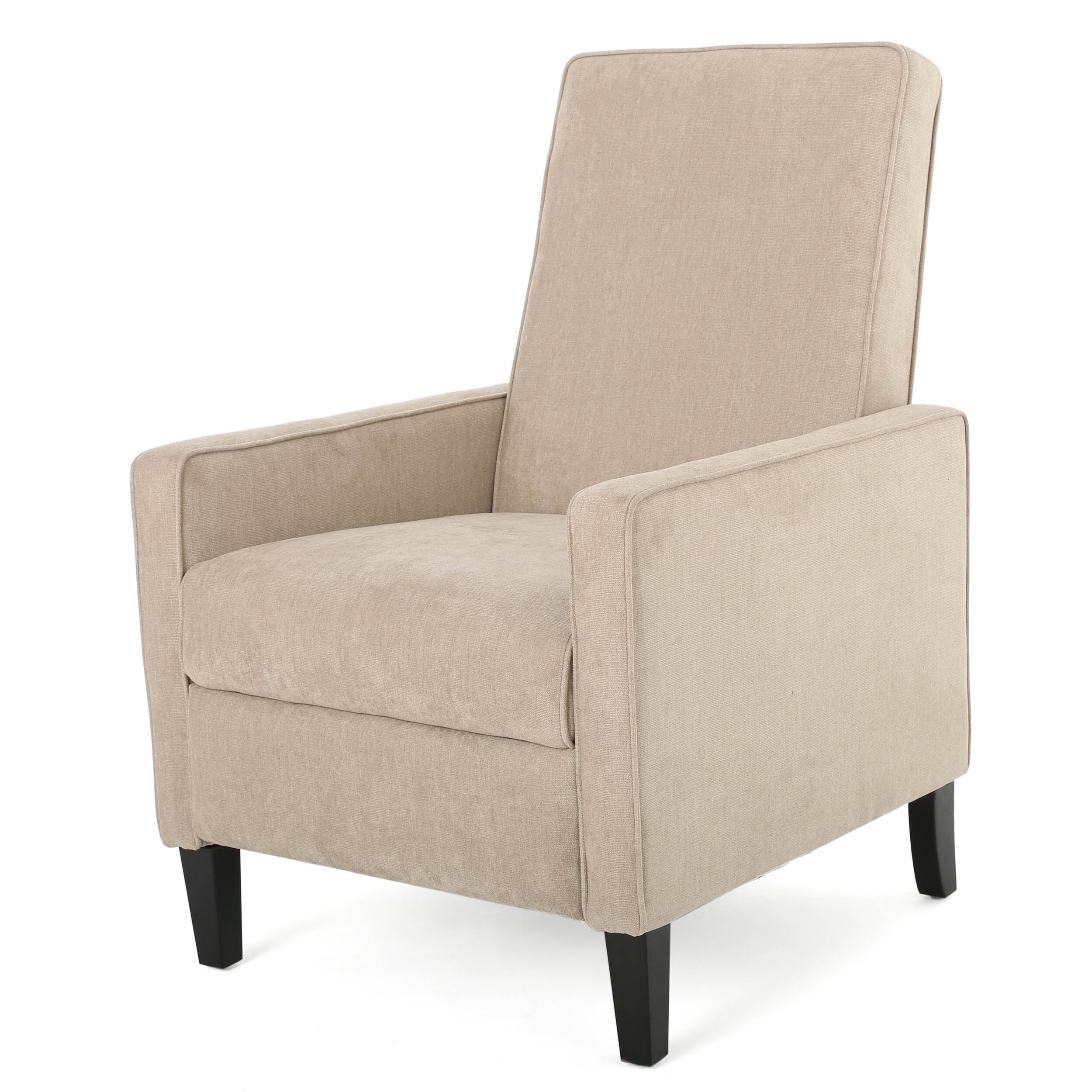 Fauteuil à dossier relevable minimaliste en lin naturel Roomfitters, conçu de manière ergonomique pour la détente et le soutien, naturel