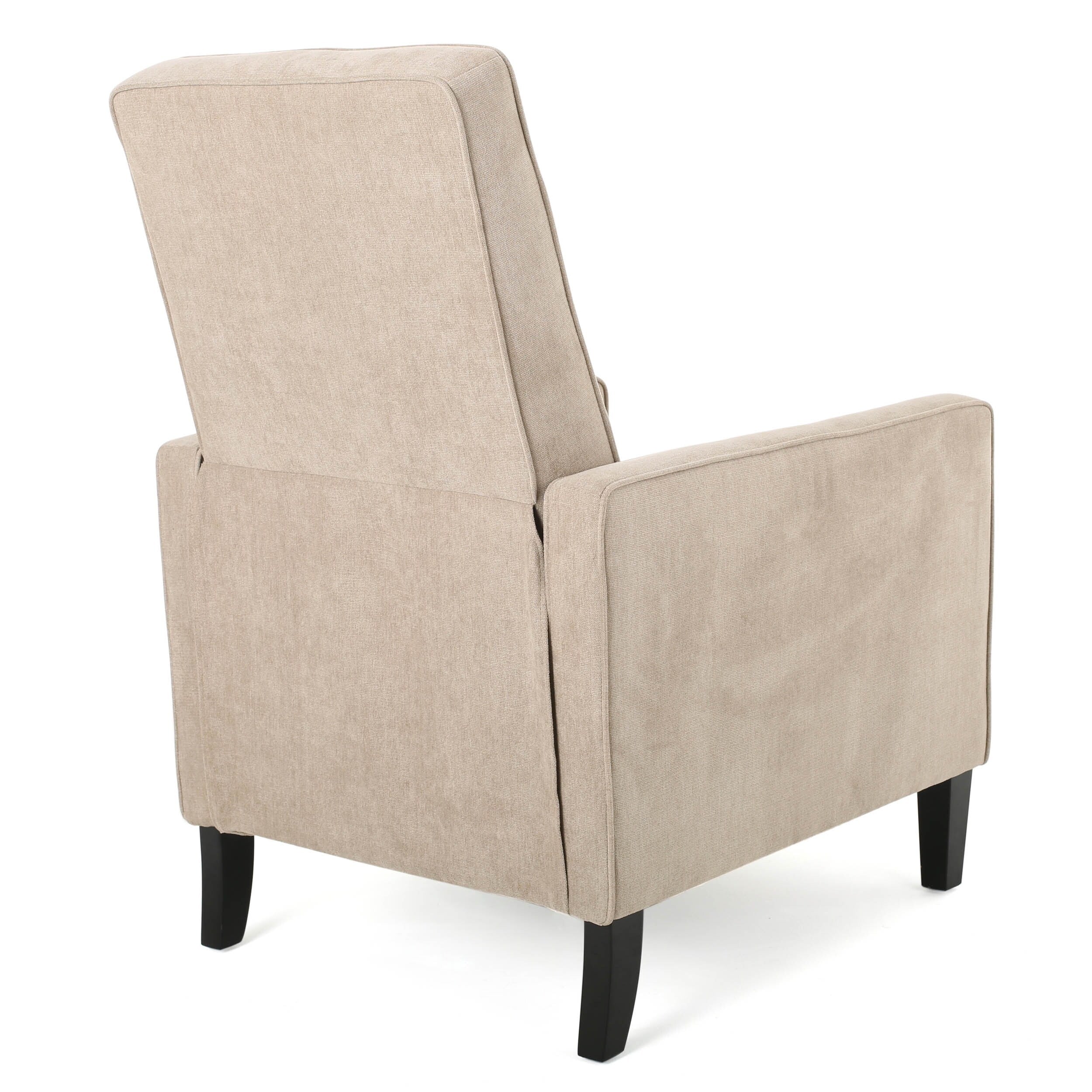 Fauteuil à dossier relevable minimaliste en lin naturel Roomfitters, conçu de manière ergonomique pour la détente et le soutien, naturel