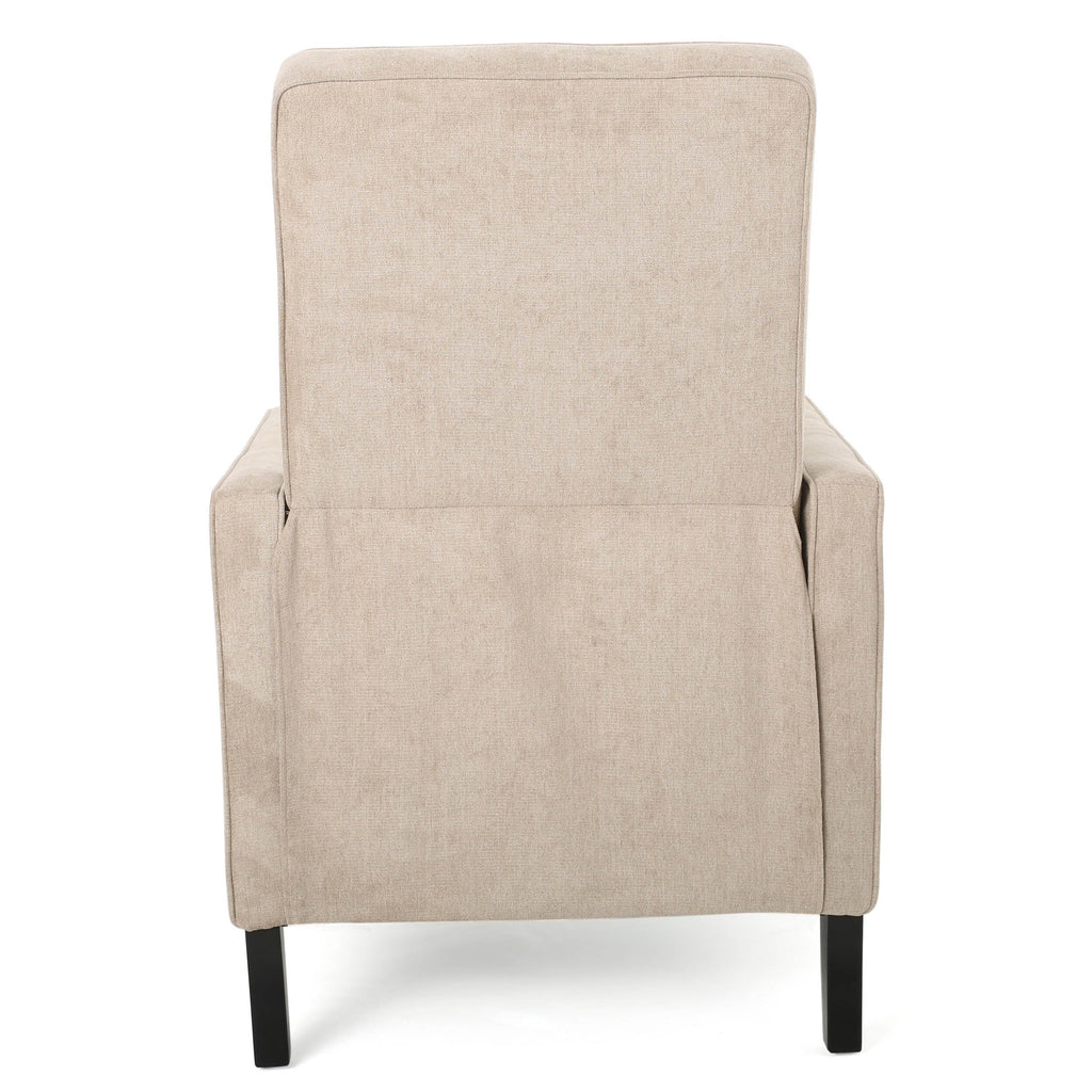 Fauteuil à dossier relevable minimaliste en lin naturel Roomfitters, conçu de manière ergonomique pour la détente et le soutien, naturel